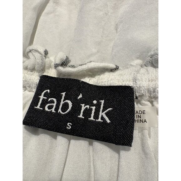 Fab'rik Plaid Cotton Spaghetti Strap Cropped Ruffle Cottagecore Top Size Small - Picture 6 of 7
